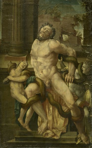 Laocoon étouffé avec ses fils par deux serpents monstrueux (d'après le bronze antique du Vatican)_0