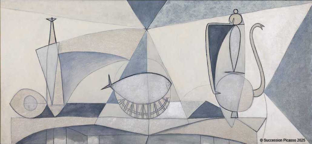 Nature morte à la bouteille, à la sole et à l'aiguière, Pablo Picasso, 1946