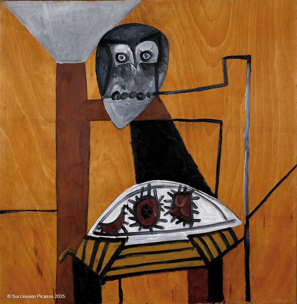Nature morte à la chouette et aux trois oursins — Pablo Picasso