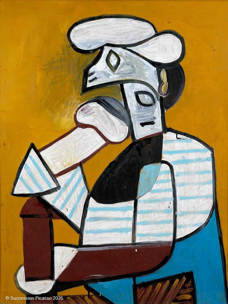 Pêcheur assis à la casquette — Pablo Picasso