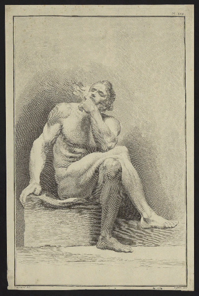Figure académique d'homme nu, Defehrt, 18e siècle