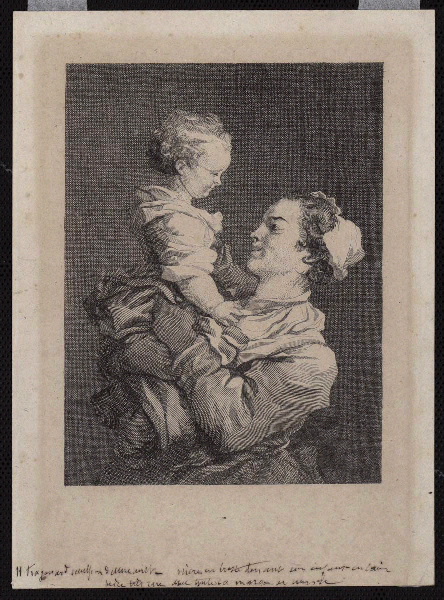 Mère en buste tenant son enfant en l'air (titre factice) — Jean-Honoré Fragonard