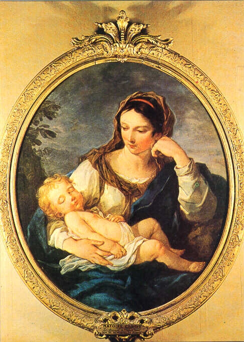 La Vierge contemplant l'enfant Jésus endormi, Charles Natoire, 1746