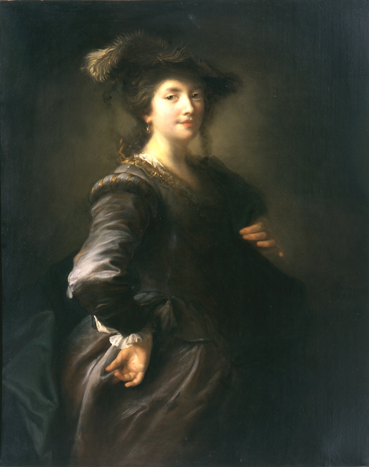 Portrait de femme au chapeau à plumes, Alexis Grimou, 18e siècle