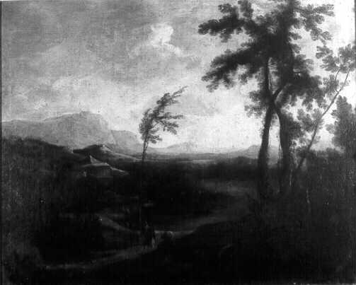 Vaches à l'abreuvoir ou le gué des vaches, Gaspard Dughet, 17e siècle