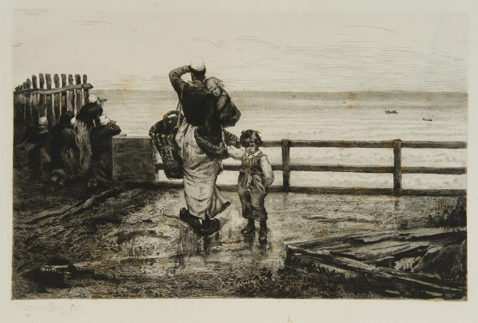 L'attente le samedi à Villerville, Ulysse Butin, 1875