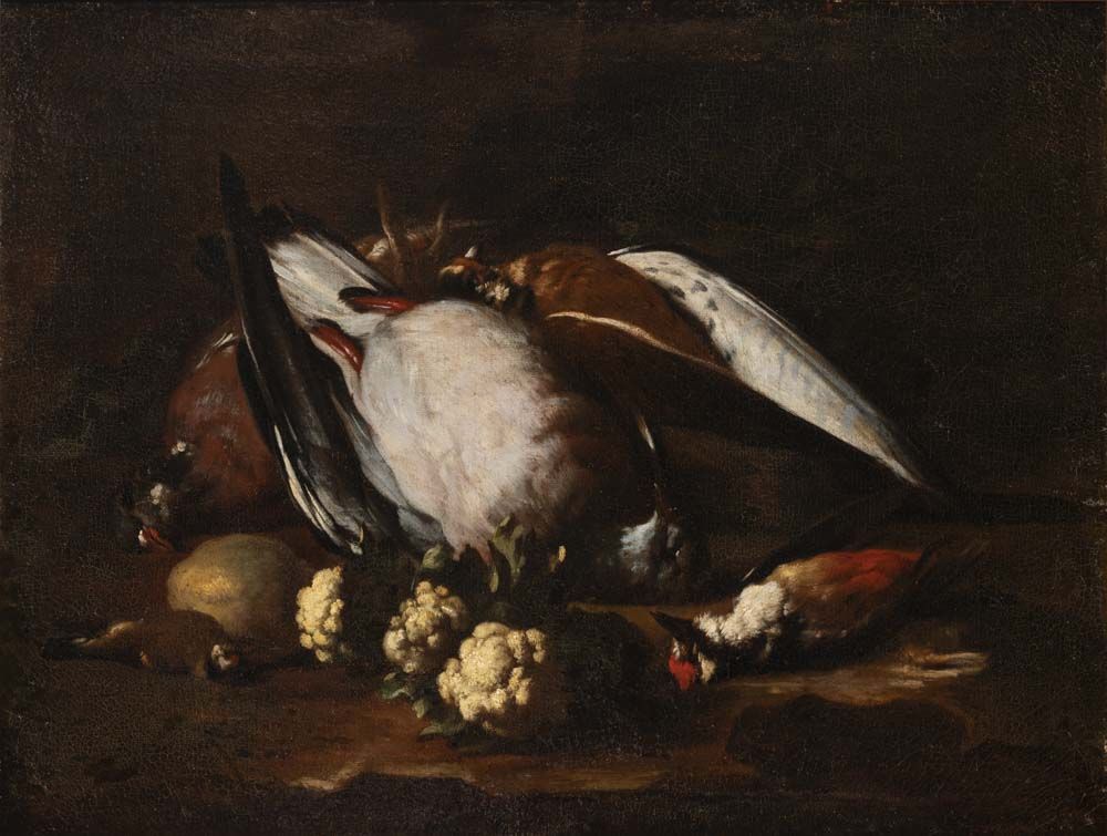 Nature morte : gibier, fruits et légumes_0