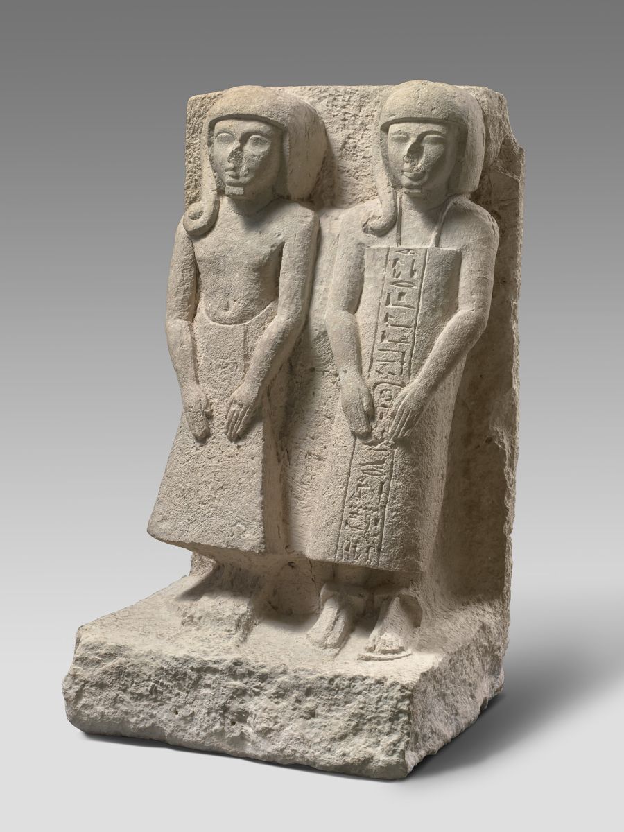 Groupe d'un inconnu et de Khâemouaset, maire de Thèbes, vizir et grand prêtre de Ptah_2