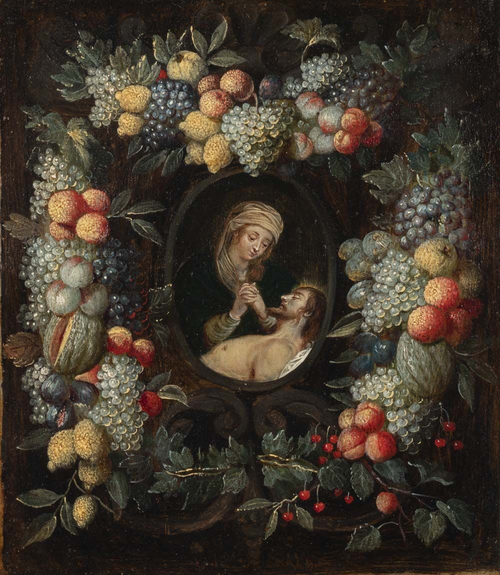 Guirlande de fruits entourant une Pietà_0