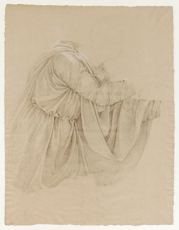 La mort d'Alcibiade, Homme, étude de draperie_0