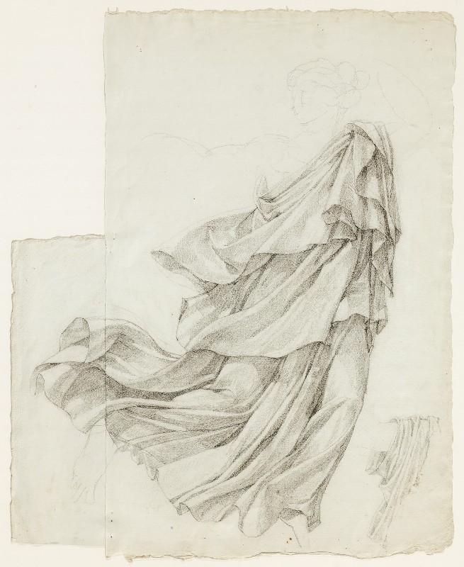 Plafond du Grand théâtre de Marseille, Muse Euterpe, étude de draperie_0