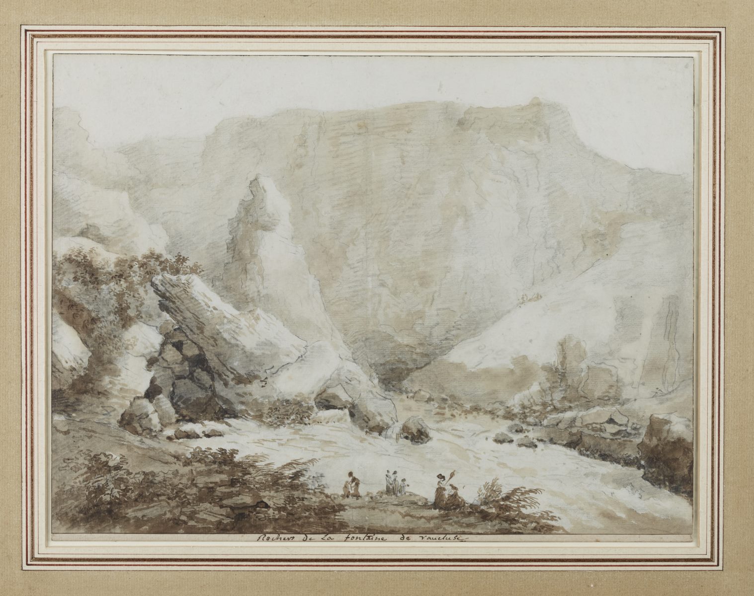 Rochers de la Fontaine de Vaucluse, Hubert Robert, 1785 Vers