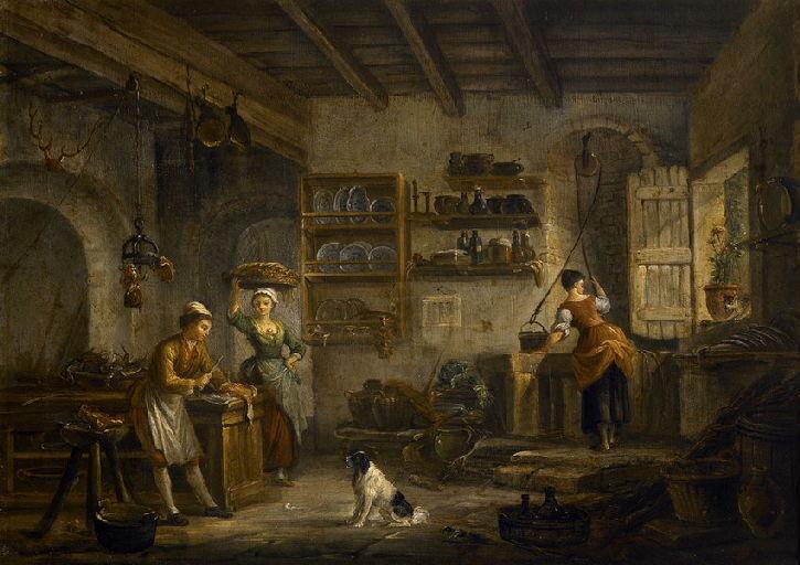 La Cuisine ou les préparatifs du repas, Jean-Baptiste Lallemand, 2e moitié 18e siècle