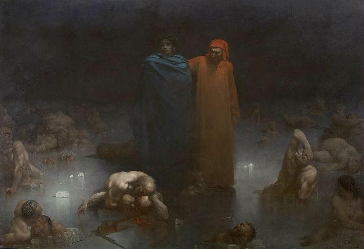 Dante et Virgile dans le 9e cercle de l'Enfer_0