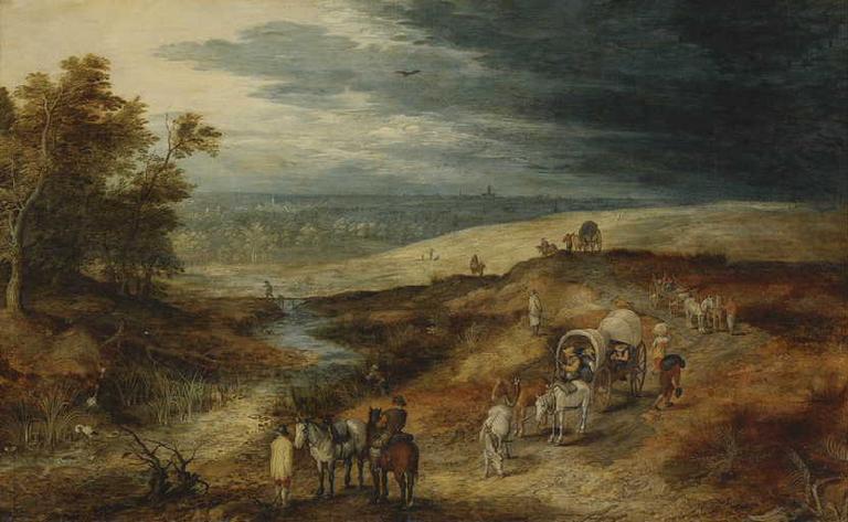 Chasse aux cigognes, Jan Bruegel, 1er quart 17e siècle