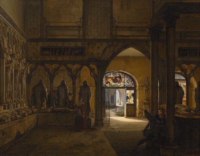 La Folie de Charles VI ; Vue de la salle du XIVe siècle au musée des Monuments Français_0