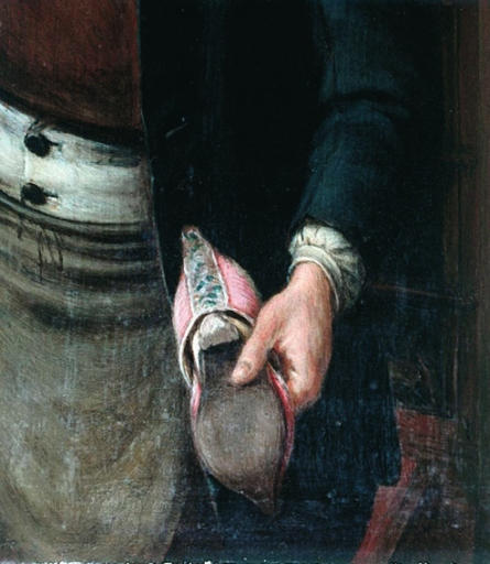 Savetier montrant une paire de mules_1