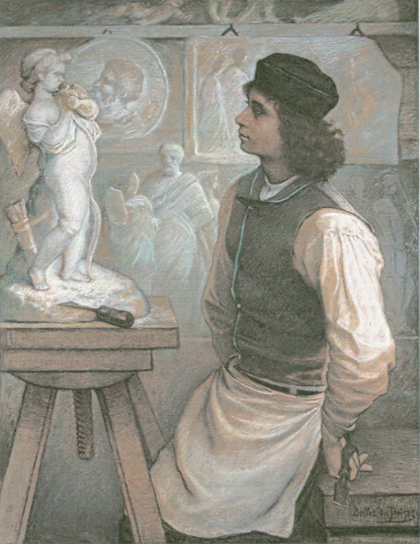 Un jeune sculpteur ; Sculpteur florentin (autre titre), Alfred Bellet du Poisat, 1865