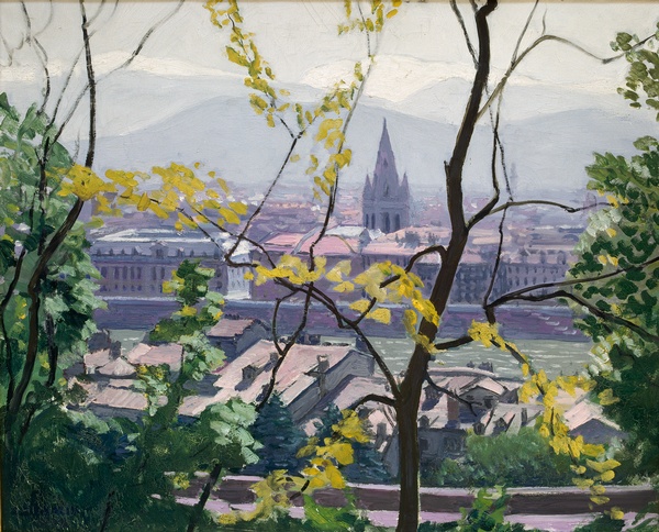 Les quais de l'Isère vus de la montée du Rabot, Jules Flandrin, 1928