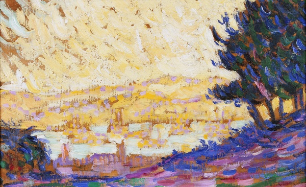 Saint-Tropez. Soleil couchant sur la ville ; Le Bourg dans le vallon (Ancien titre)_0
