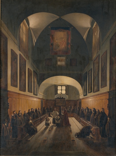 Choeur de la chapelle des Capucins place de Barberini à Rome, François Marius Granet, 19e siècle