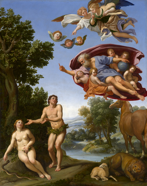 Dieu réprimandant Adam et Eve ; Dieu punit Adam et Eve de leur désobéissance (Ancien titre), Le Dominiquin, vers 1623-1625