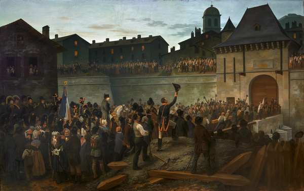 L'Entrée de Napoléon à Grenoble en 1815, Alexandre Debelle, 1840
