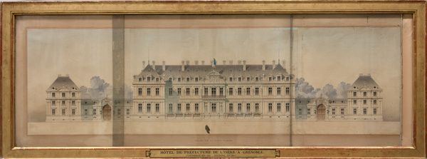 Façade de la Préfecture de Grenoble, Charles Auguste Questel, vers 1863