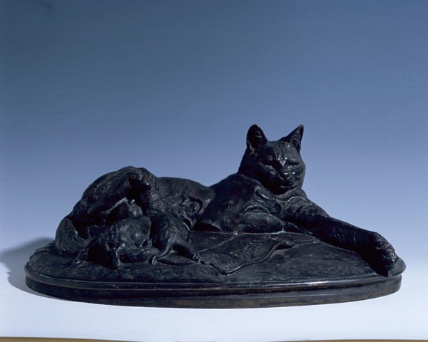 Une chatte et ses petits, Emmanuel Frémiet, 19e siècle