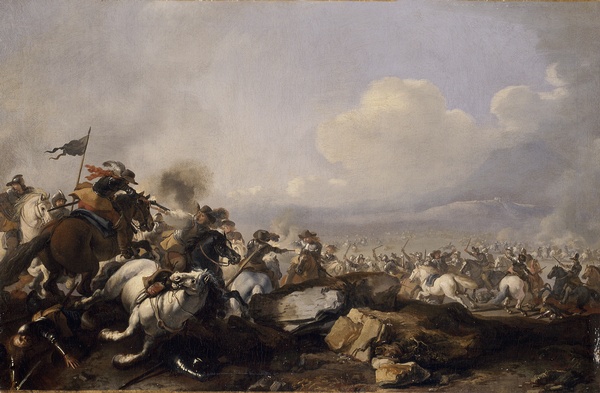 Combat de cavalerie ; Scène de bataille (Ancien titre), Pandolfo Reschi, s.d.