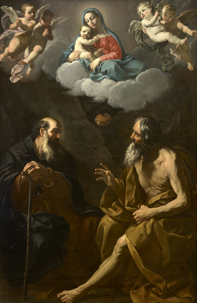 La Vierge à l'Enfant avec saint Paul Ermite et saint Antoine Abbé ; Madone en gloire avec saint Paul et saint Antoine (Ancien titre), Пьер Шарль Тремольер, 1730