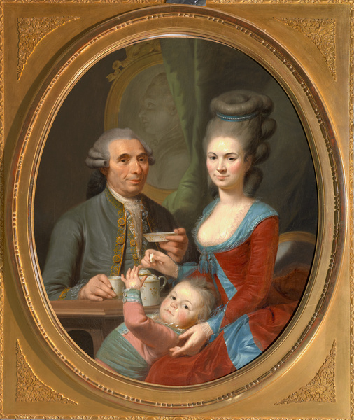Portrait d'André Baréty, de sa nièce et de son petit neveu, Pierre Cogell, vers 1780-1785