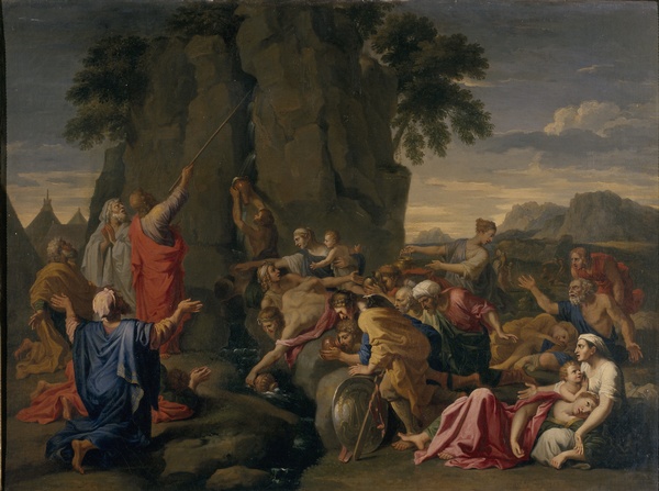 Le Frappement du rocher ; Moïse frappant le rocher (Ancien titre), Antoine Bouzonnet-Stella, 17e siècle