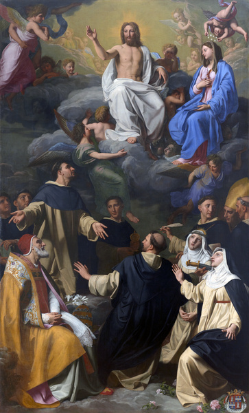 Saint Dominique présente au Christ les saints de l'Ordre dominicain ; Bénédiction de l'ordre de Saint-Dominique (Ancien titre), Nicolas Colombel, 1687-1688