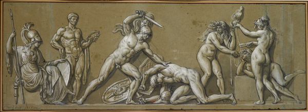 Frise dans le genre de l'antique : Mort d'un héros ; Frise à la façon antique. Combat de deux guerriers. (Ancien titre)_0