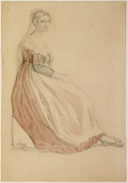 Italienne en costume typique, Dominique Papety, 19e siècle