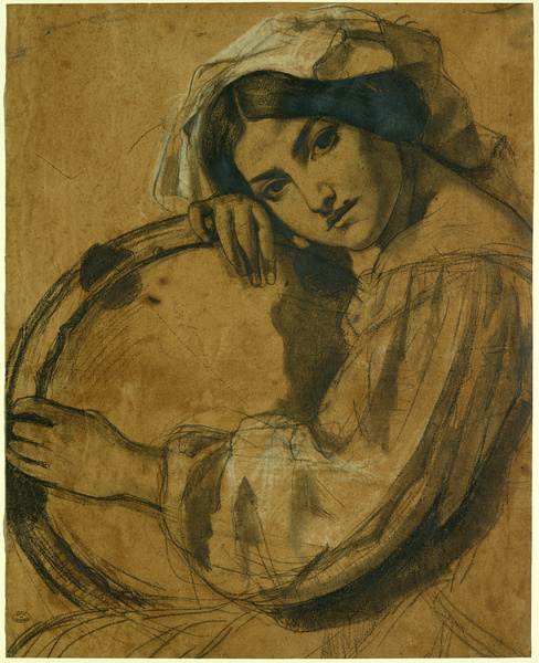 Femme italienne jouant du tambourin, Dominique Papety, 19e siècle