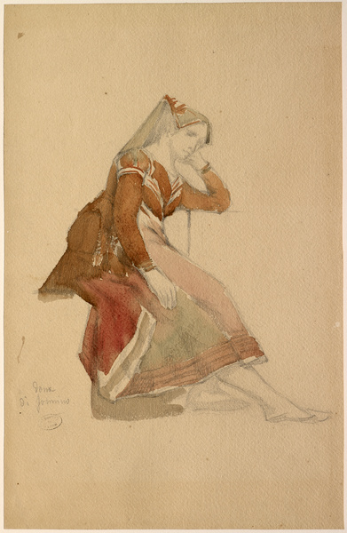 Italienne en costume typique, Dominique Papety, 19e siècle
