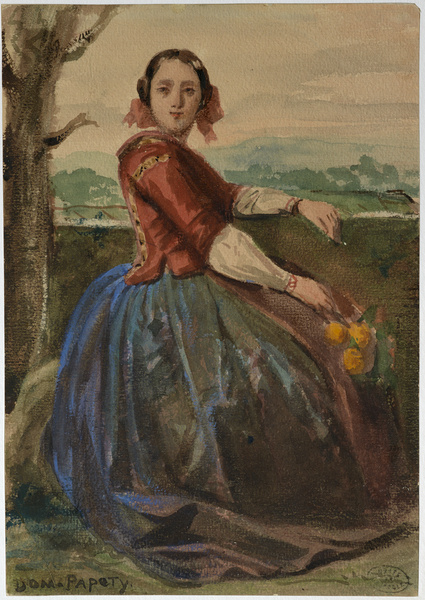 Italienne en costume typique (Sorrente), Dominique Papety, 19e siècle
