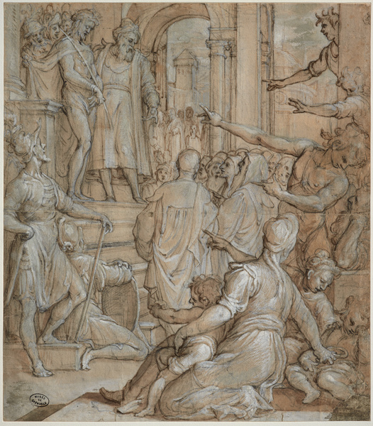 Ecce Homo ; Etude pour l'église Sainte Praxède à Rome (Titre attribué), Agostino Ciampelli, 16e siècle