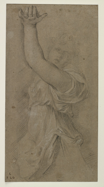 Etude de femme avec un bras levé ; Etude de personnages (Ancien titre), Jean-Baptiste de Champaigne, 17e siècle