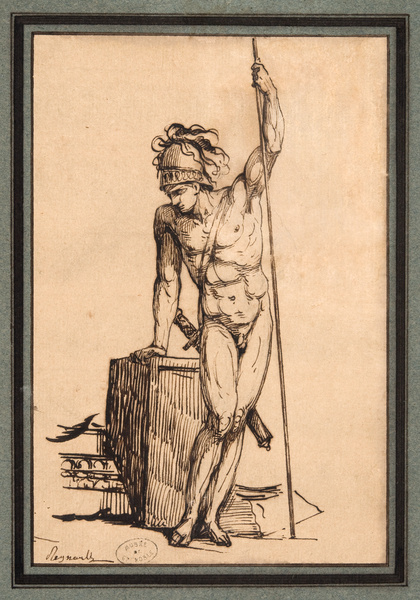 Guerrier grec debout ; Achille (Ancien titre), Jean-Baptiste Regnault, 18e siècle