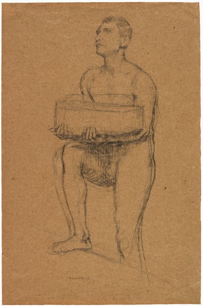 Figure d'homme portant un fardeau, Jules Elie Delaunay, 19e siècle