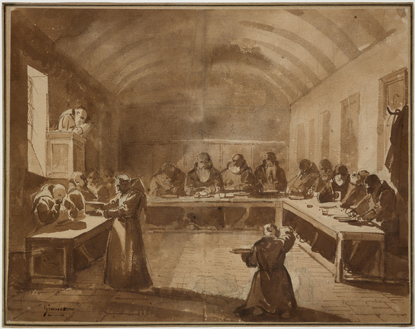 Moines au réfectoire, François Marius Granet, 19e siècle