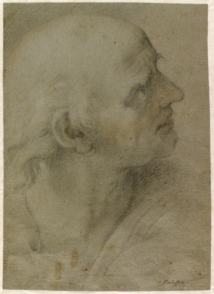 Tête d'homme, copie d'une figure de Bramante par Raphaël, Antonio Balestra, 17e siècle, 18e siècle