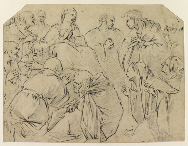La Mort de la Vierge, d'après Carlo Saraceni ; La Pentecôte (Ancien titre), Luca Giordano, 17e siècle
