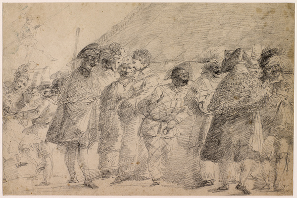 Scène de carnaval à Venise, Giuseppe Bernardino Bison, 18e siècle