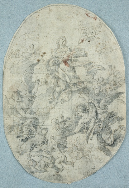 Projet de plafond : Assomption ; Assomption (Ancien titre), Sebastiano Conca, 18e siècle