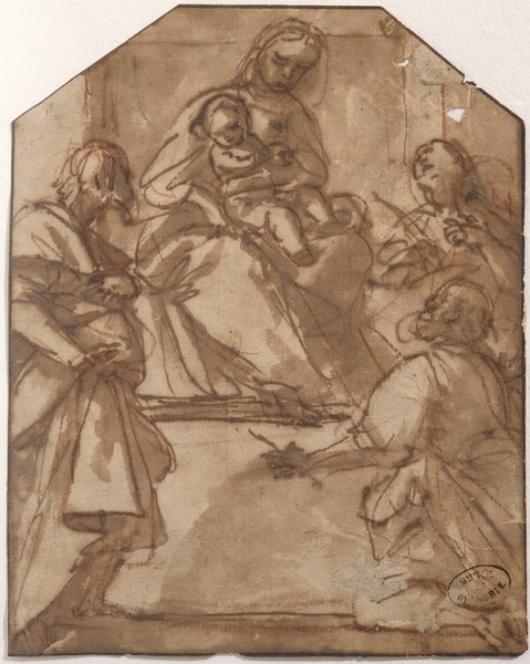 Vierge à l'Enfant entourée de saints ; Vierge à l'Enfant entourée de trois saints (Ancien titre), Giovanni Baglione, 17e siècle