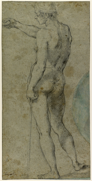 Jeune garçon vu de dos ; Etude pour un Saint Jean-Baptiste (Ancien titre), Agostino Ciampelli, 16e siècle